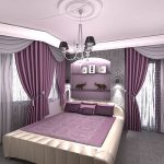 yatak odası fotoğraf dekorasyon için perdeler ve yatak örtüleri bir dizi