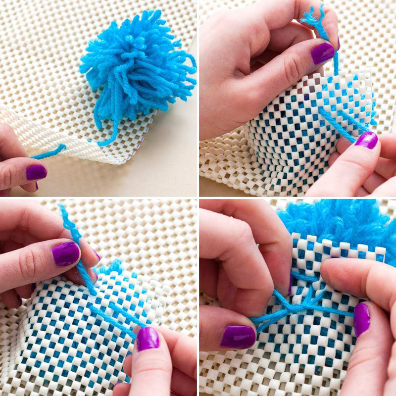 rug made of pompons do it yourself design ideas