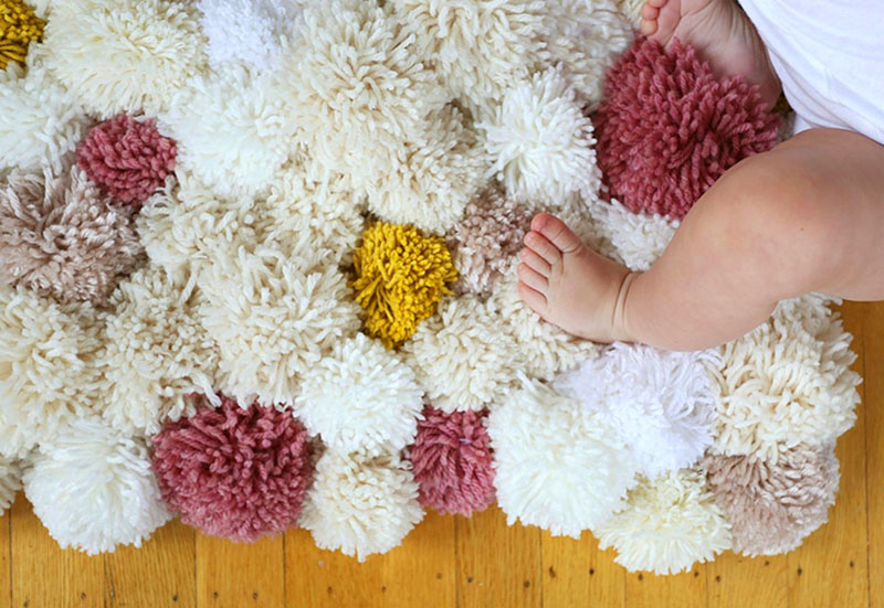 rug made of pompons do it yourself photo