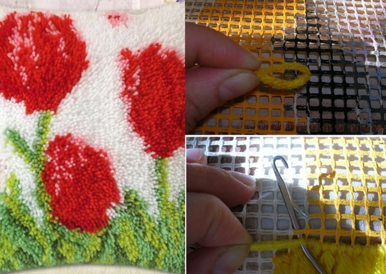 technika haftowania dywanów wiązanych