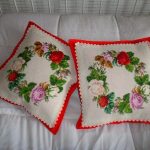 cross-stitched pillowcase