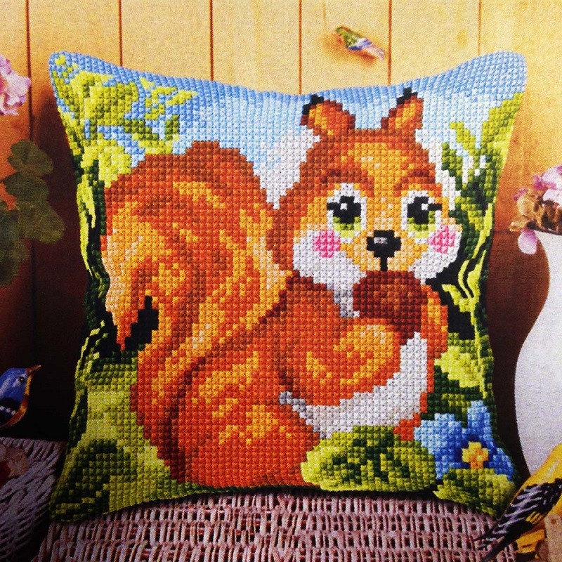 cross-stitch cushion