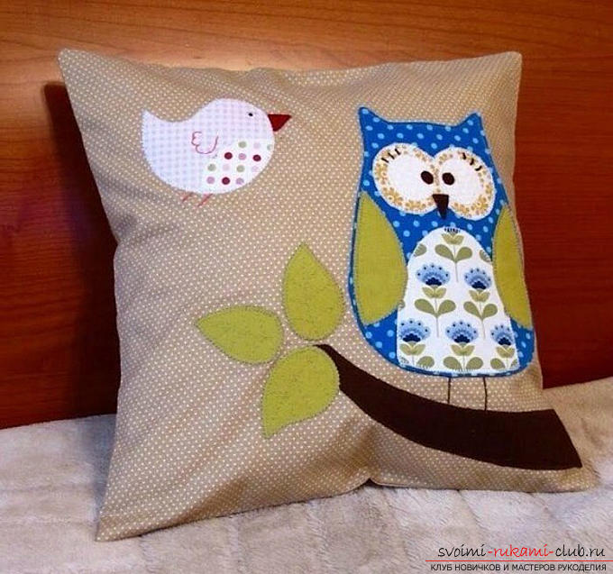 owl pillow applique