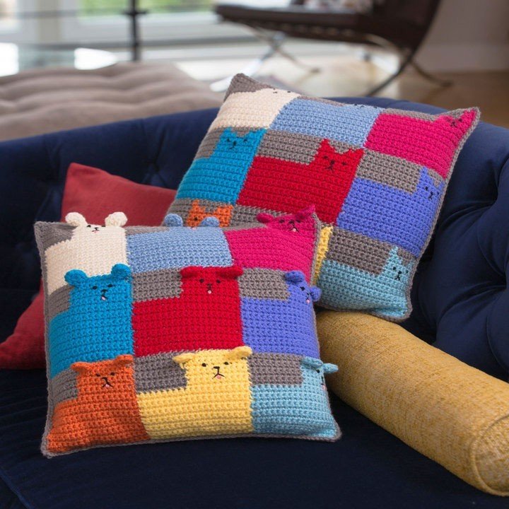 pillow knitted na mga uri ng disenyo