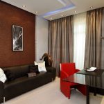 suspended ceiling and curtains design