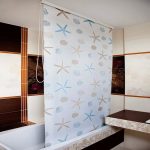 projekt tekstylnych zasłon łazienkowych