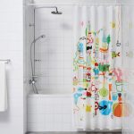 textilní koupelnové záclony interiérové ​​nápady