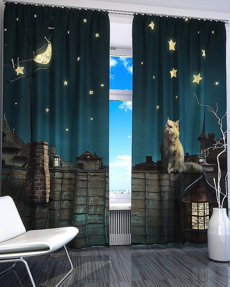 curtains with stars photo design