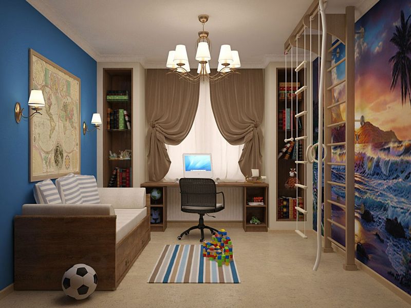 curtains in the room of a teenager boy design