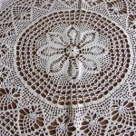 crocheted tablecloth photo decor