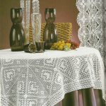 naka-crocheted tablecloth na disenyo ng mga larawan
