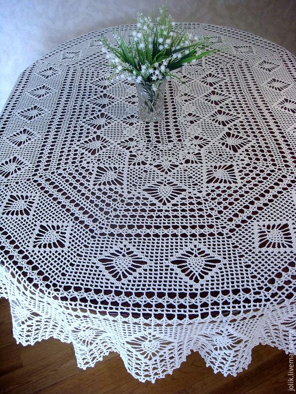 Mga crocheted tablecloth na mga ideya sa larawan