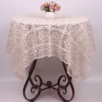 crocheted tablecloth decoration photo