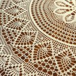 crocheted tablecloth decor photos