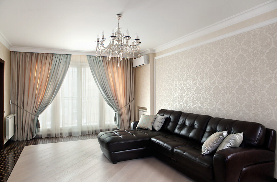 moderní záclony v obývacím pokoji