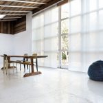 nápady interiérů japonské záclony