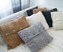 pagalvės megztos pagalvės