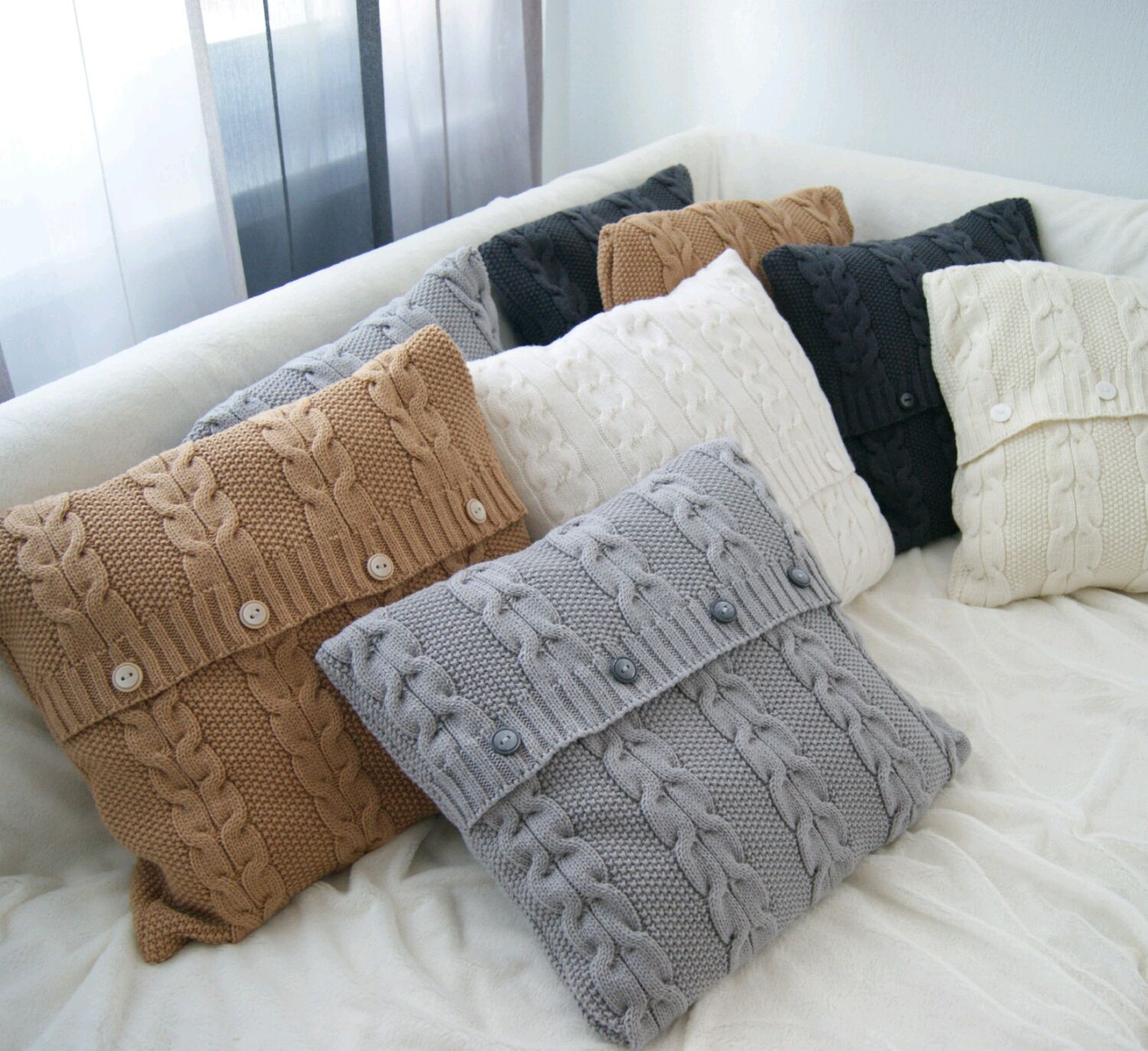 pillow knitted pillowcase