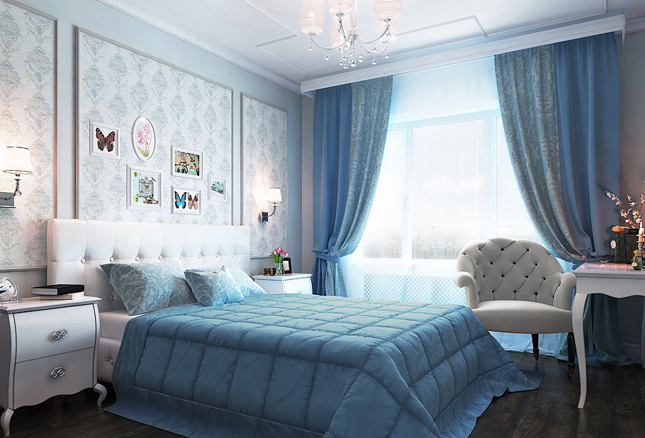 uppsättning gardiner och sängkläder för sovrum dekoration idéer