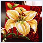 cross-stitch embroidery lily